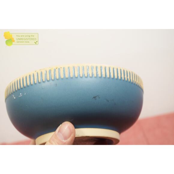 Hearth & Hand with Magnolia 4-Wick Rim Stripe Ceramic Sun and Citron Candle Blue - Picture 6 of 6